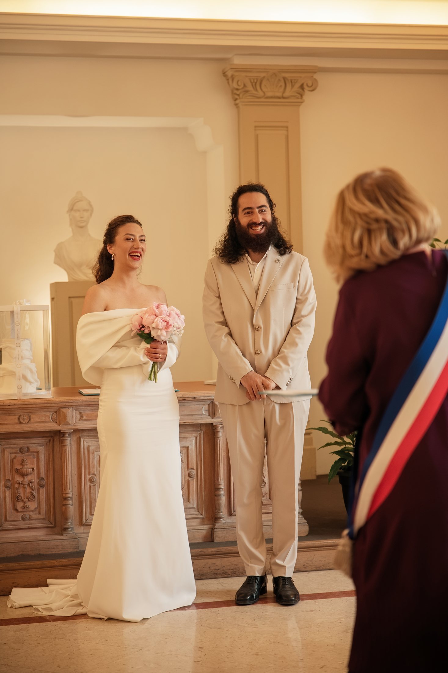 Cérémonie de mariage à l'hôtel de ville, échange de vœux